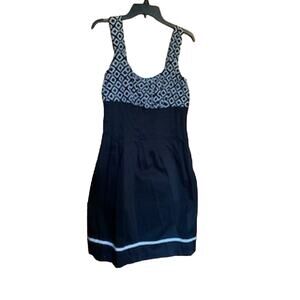 Sandra Darren Black/White Sleeveless Size 12 Women Fully lined Dress